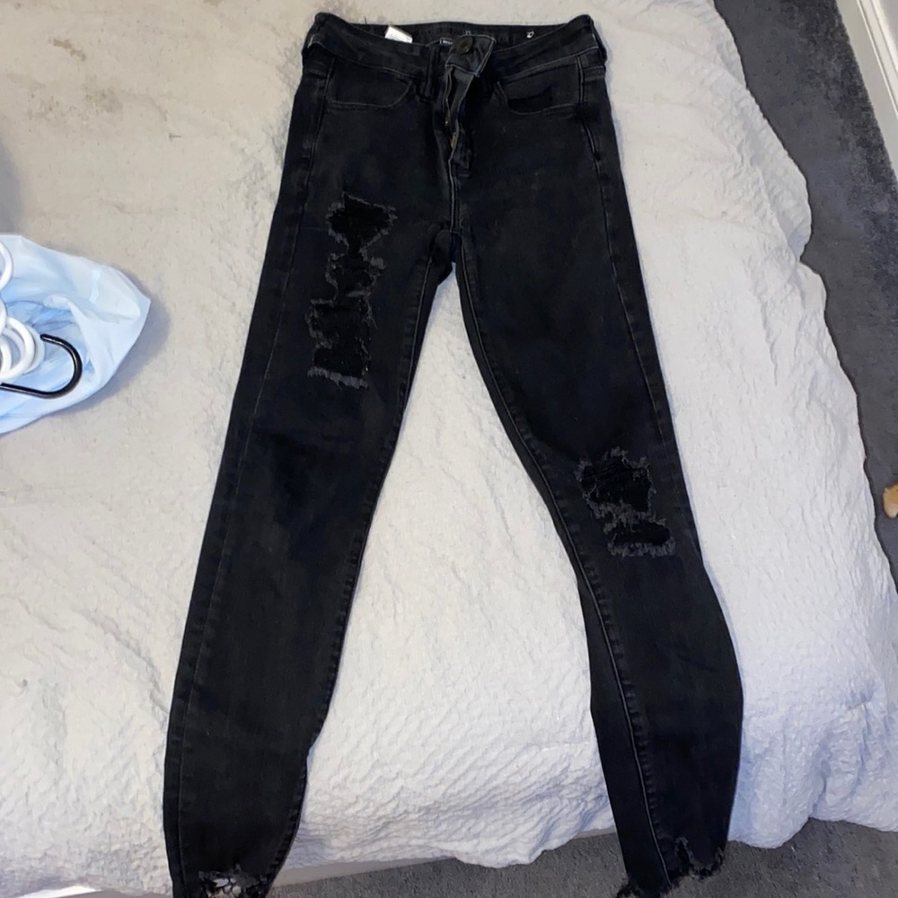 Black ripped jeans